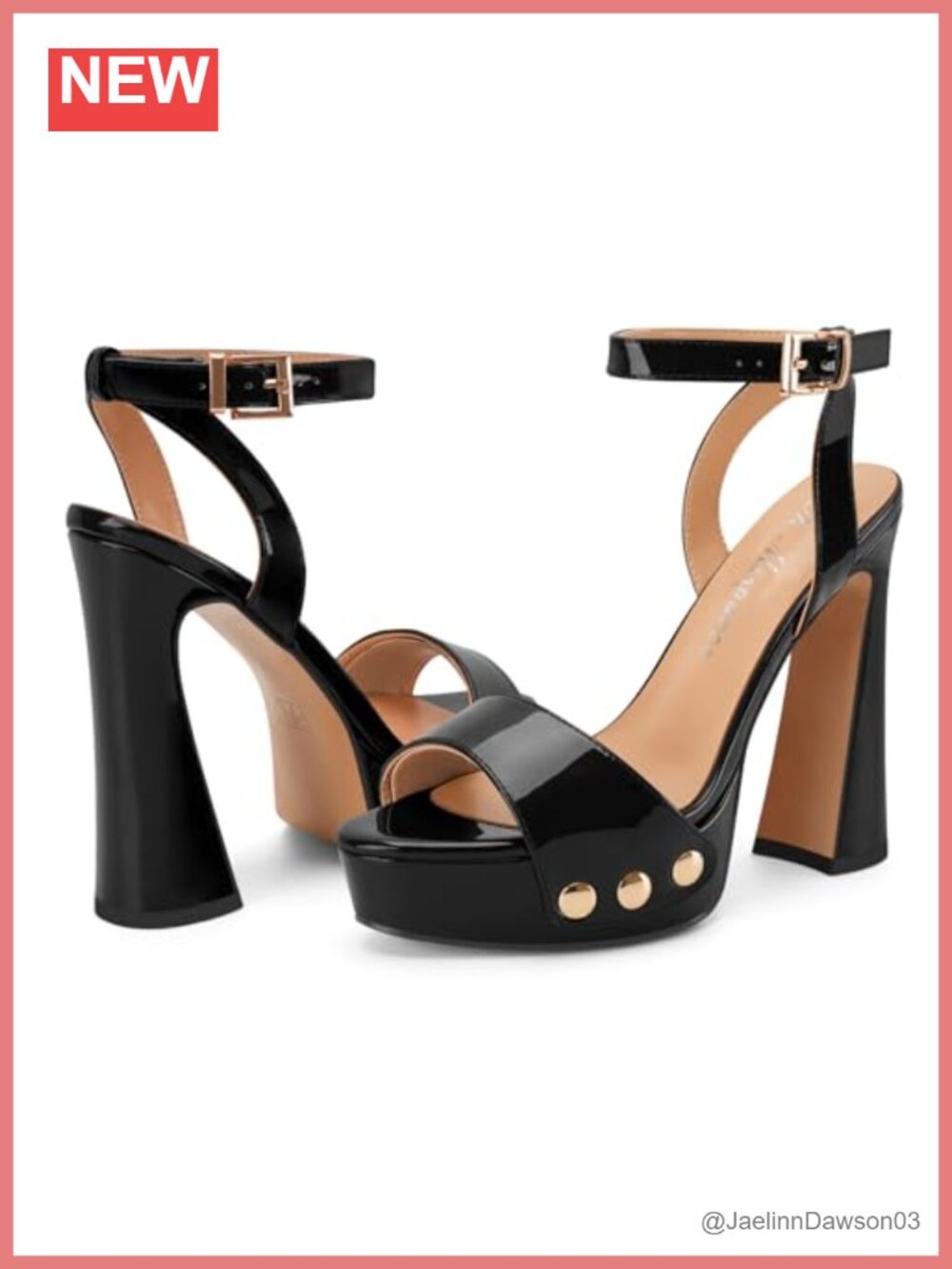 Platform Chunky Heel Sandals with Studded Details